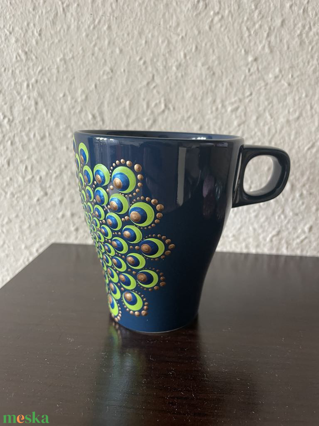 Sötétkék pontozott páva mandala mintás bögre - otthon & életmód - konyhafelszerelés, tálalás - tálalás - teás- és kávés pohár, készlet - Meska.hu Sötétkék pontozott páva mandala mintás bögre - otthon & életmód - konyhafelszerelés, tálalás - tálalás - teás- és kávés pohár, készlet - Meska.hu