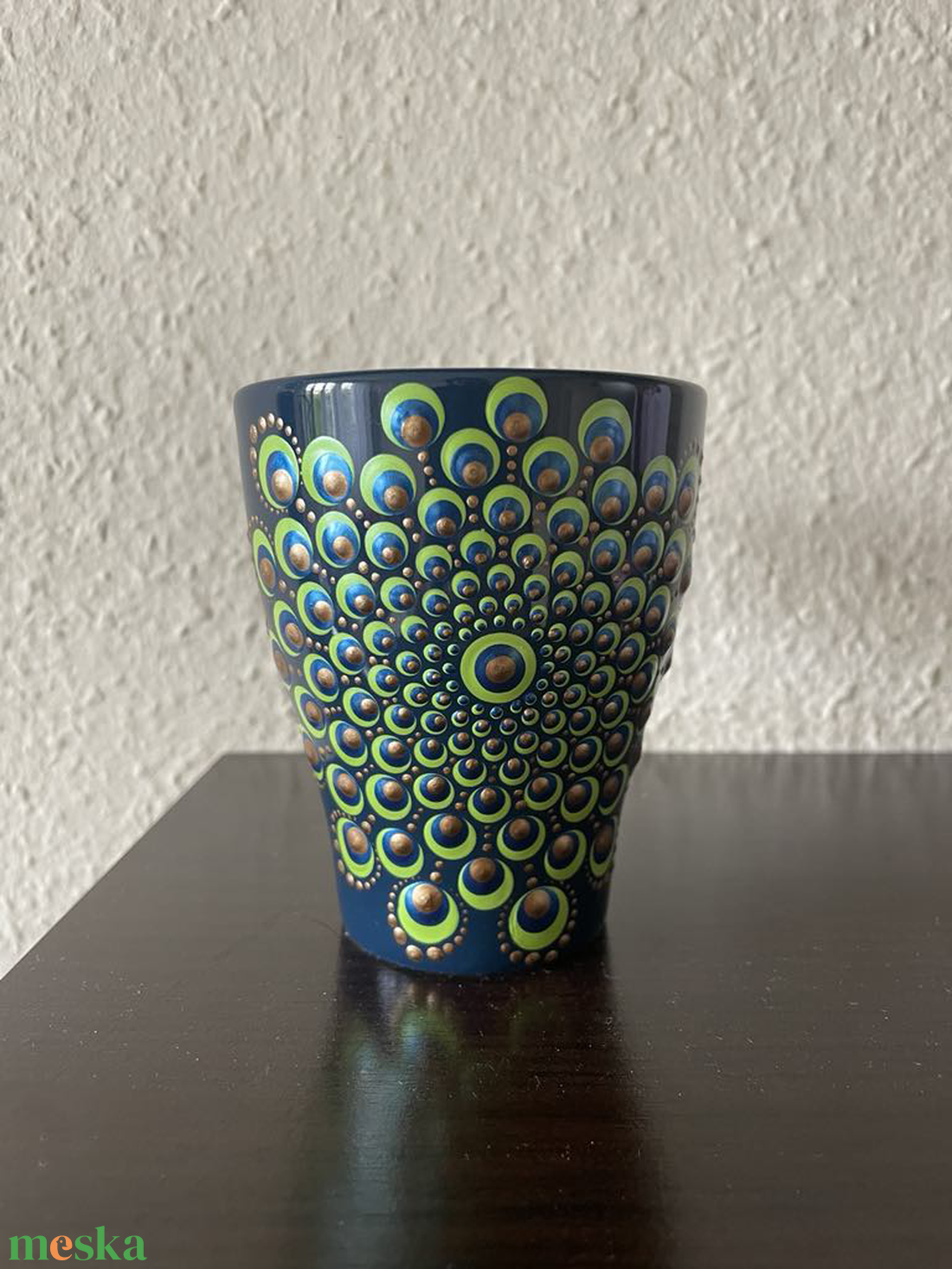 Sötétkék pontozott páva mandala mintás bögre - otthon & életmód - konyhafelszerelés, tálalás - tálalás - teás- és kávés pohár, készlet - Meska.hu Sötétkék pontozott páva mandala mintás bögre - otthon & életmód - konyhafelszerelés, tálalás - tálalás - teás- és kávés pohár, készlet - Meska.hu