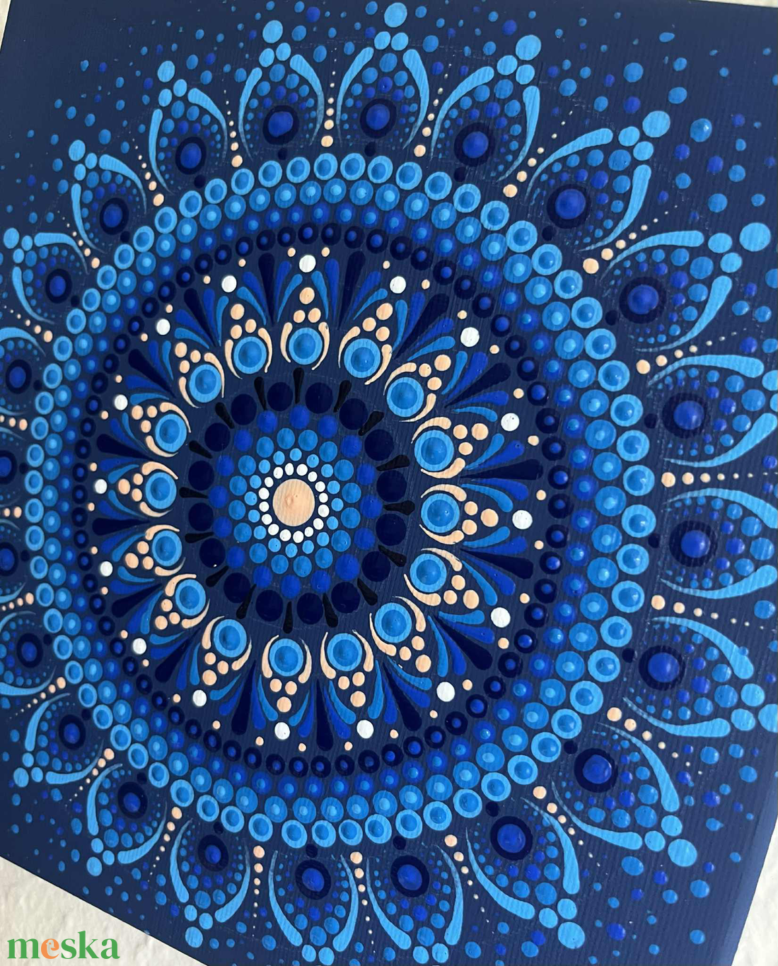 Kék színű pontozott mandala - otthon & életmód - dekoráció - spiritualitás - mandala - Meska.hu