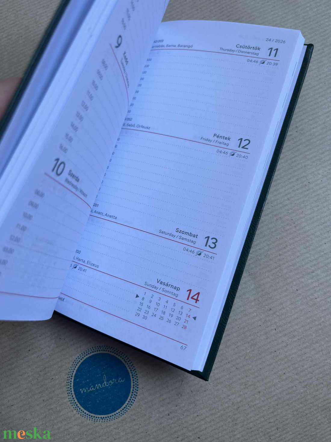 Mandalás zsebnaptár - zöld - otthon & életmód - papír, írószer - naptár & tervező - Meska.hu