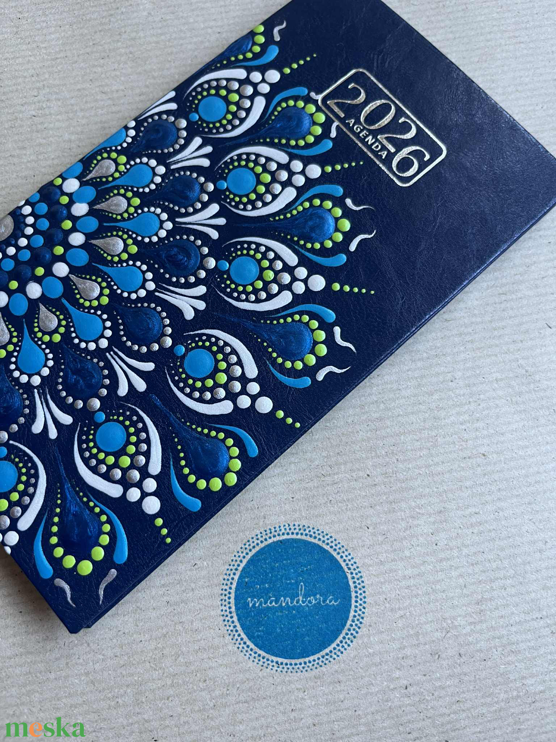 Mandalás zsebnaptár - kék - otthon & életmód - papír, írószer - naptár & tervező - Meska.hu