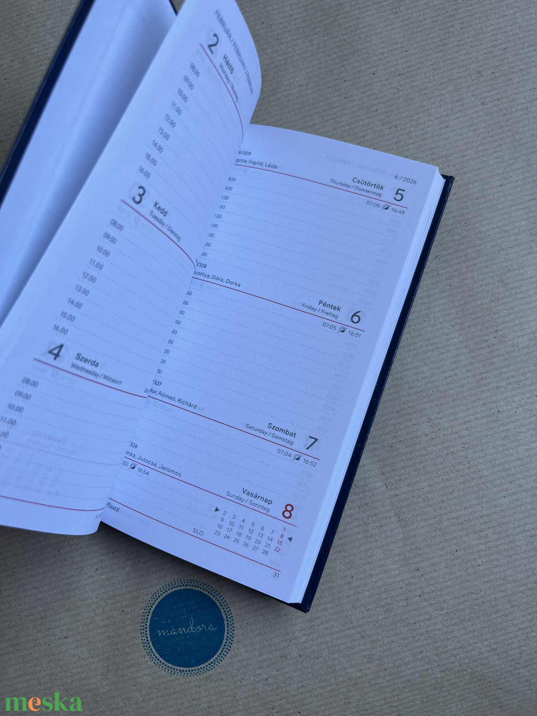Mandalás zsebnaptár - kék - otthon & életmód - papír, írószer - naptár & tervező - Meska.hu