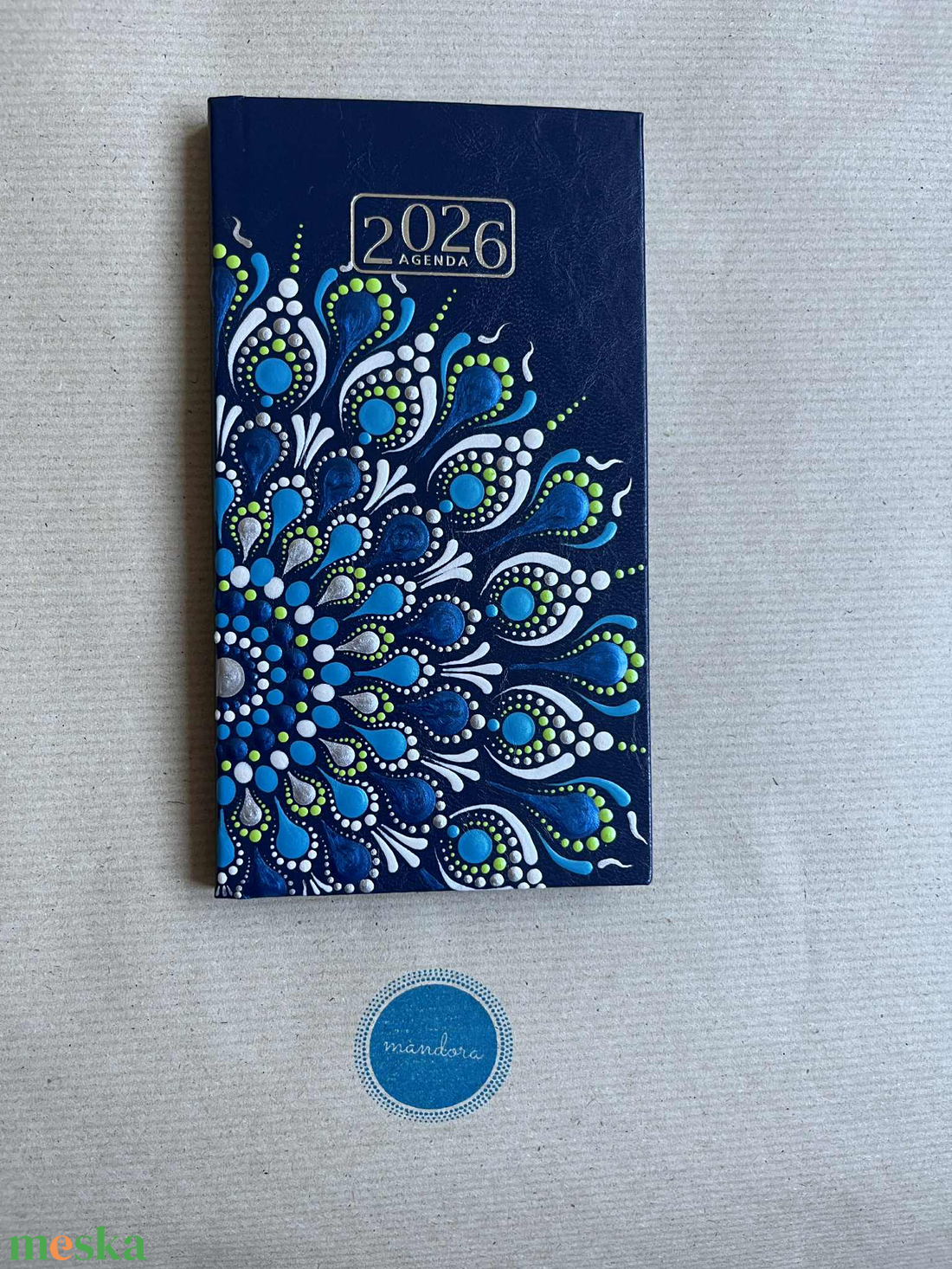 Mandalás zsebnaptár - kék - otthon & életmód - papír, írószer - naptár & tervező - Meska.hu