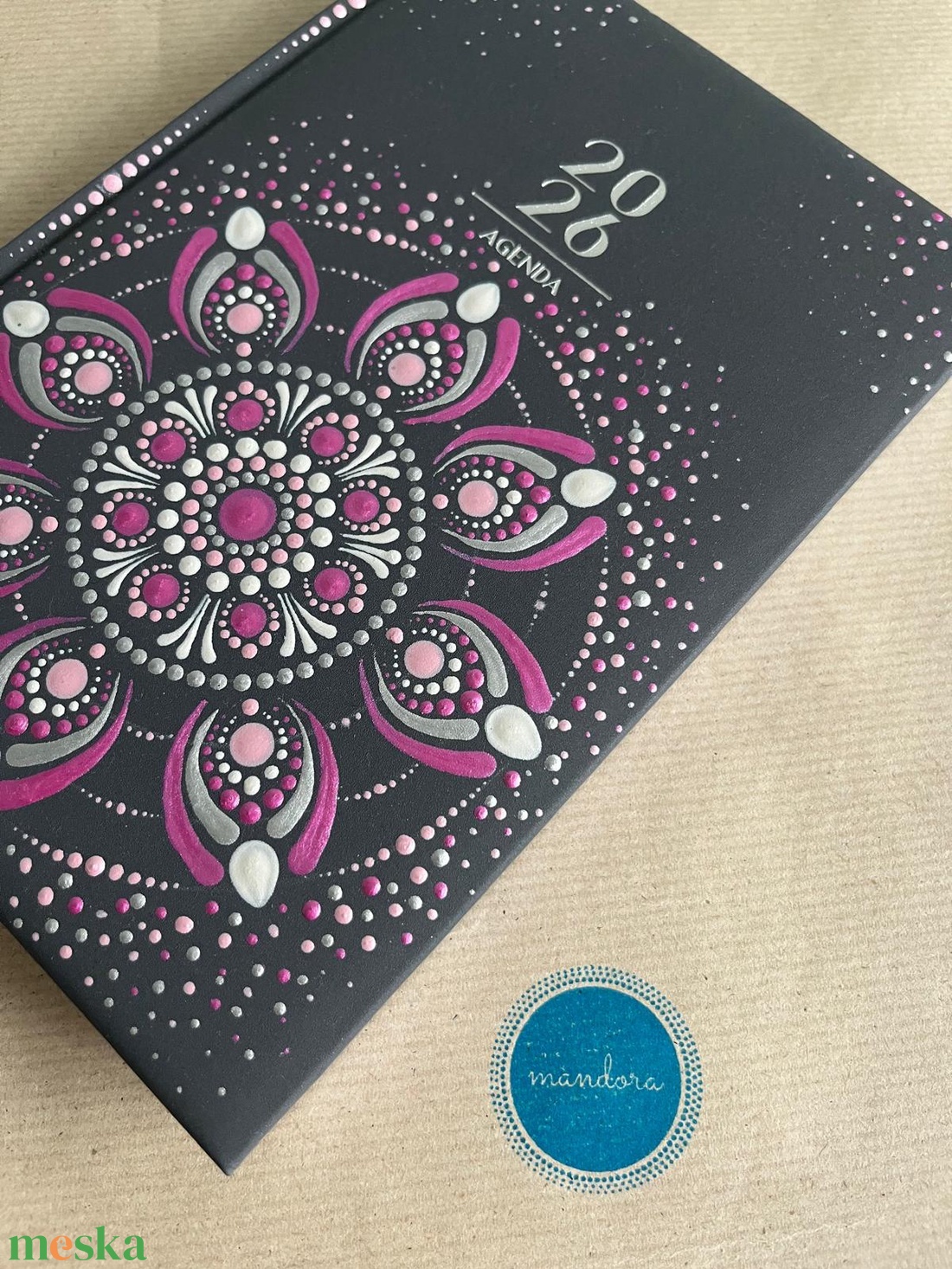 Mandalás határidőnapló - szürke - otthon & életmód - papír, írószer - naptár & tervező - Meska.hu