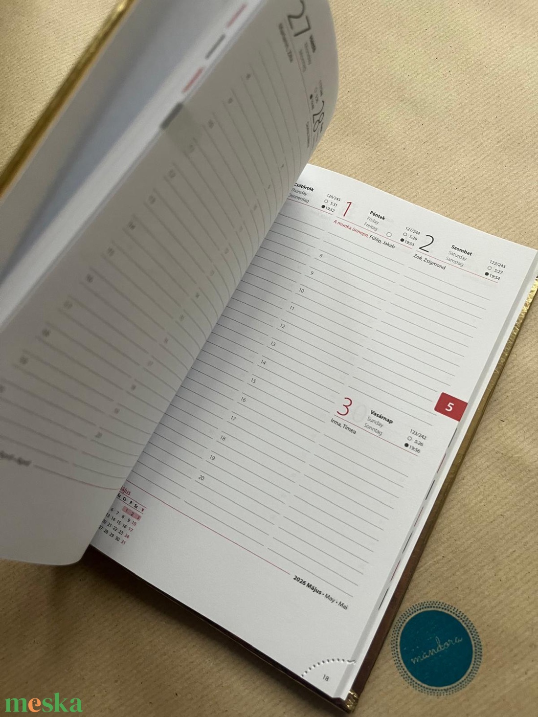 Mandalás határidőnapló - arany - otthon & életmód - papír, írószer - naptár & tervező - Meska.hu