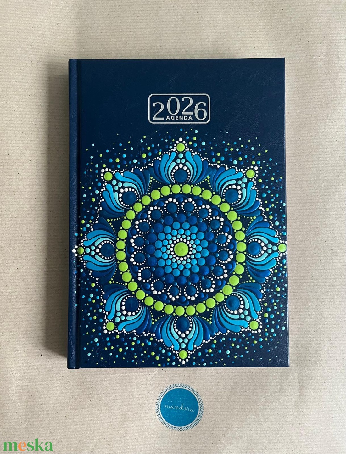 Mandalás határidőnapló - sötétkék - otthon & életmód - papír, írószer - naptár & tervező - Meska.hu