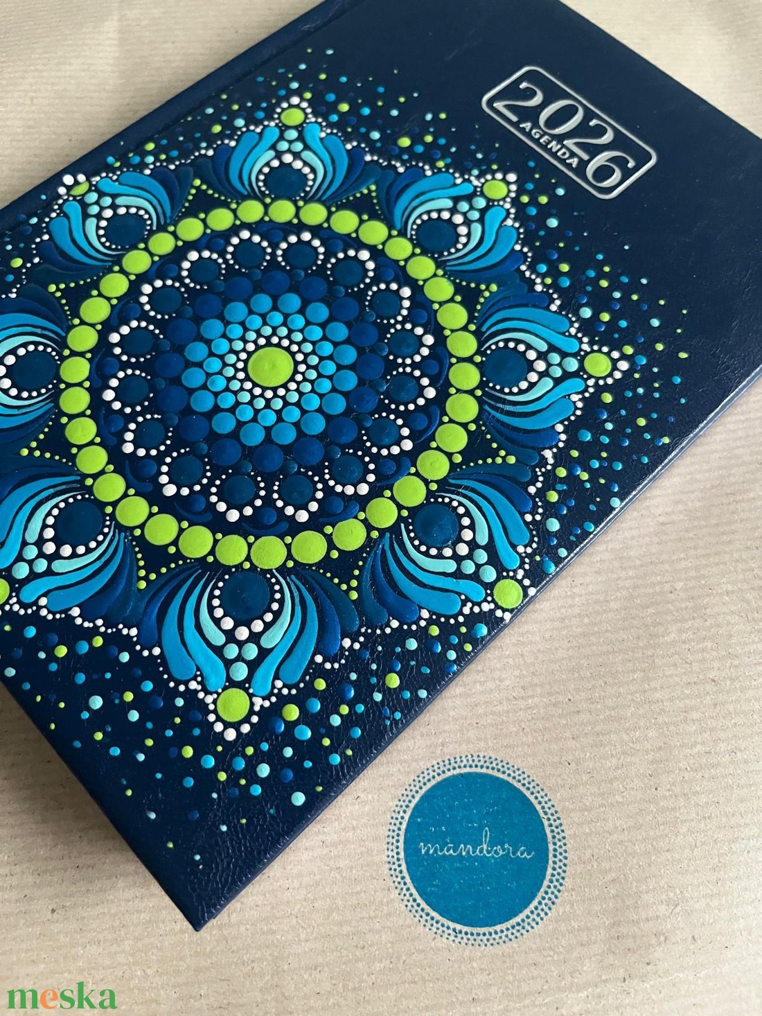 Mandalás határidőnapló - sötétkék - otthon & életmód - papír, írószer - naptár & tervező - Meska.hu