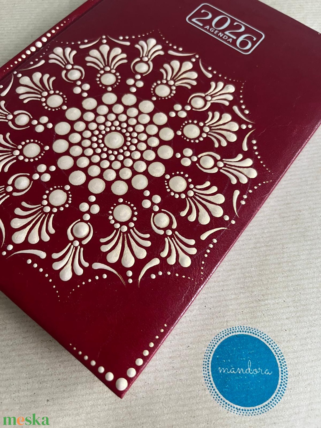 Mandalás határidőnapló - bordó - otthon & életmód - papír, írószer - naptár & tervező - Meska.hu