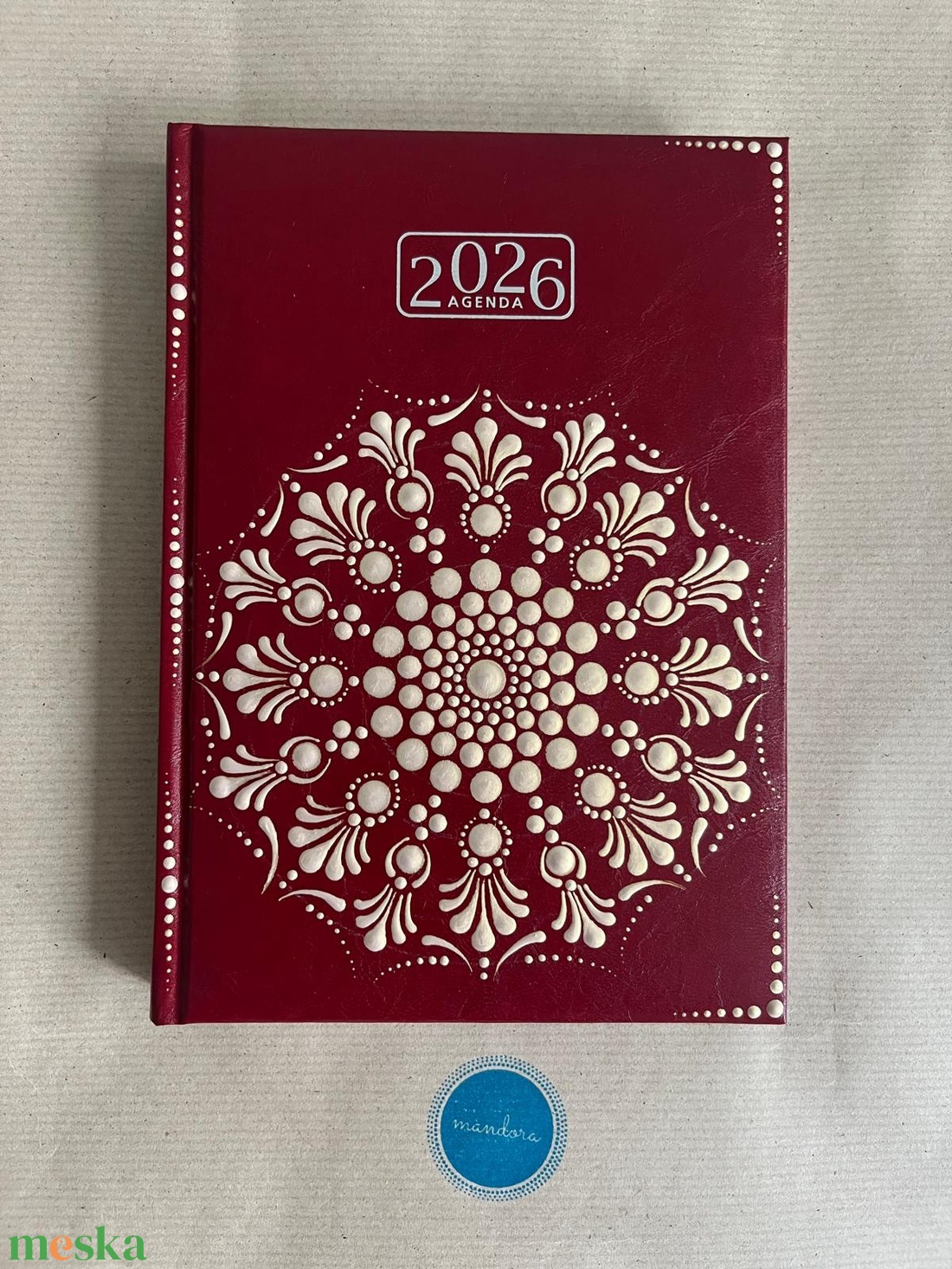 Mandalás határidőnapló - bordó - otthon & életmód - papír, írószer - naptár & tervező - Meska.hu