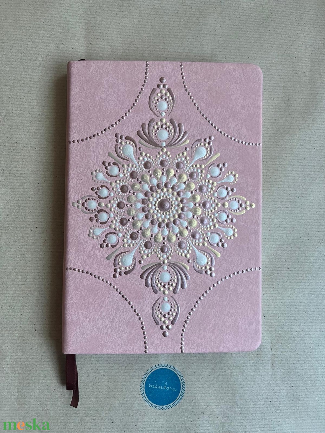 Mandalás jegyzetfüzet - barackszín - otthon & életmód - papír, írószer - jegyzetfüzet & napló - Meska.hu