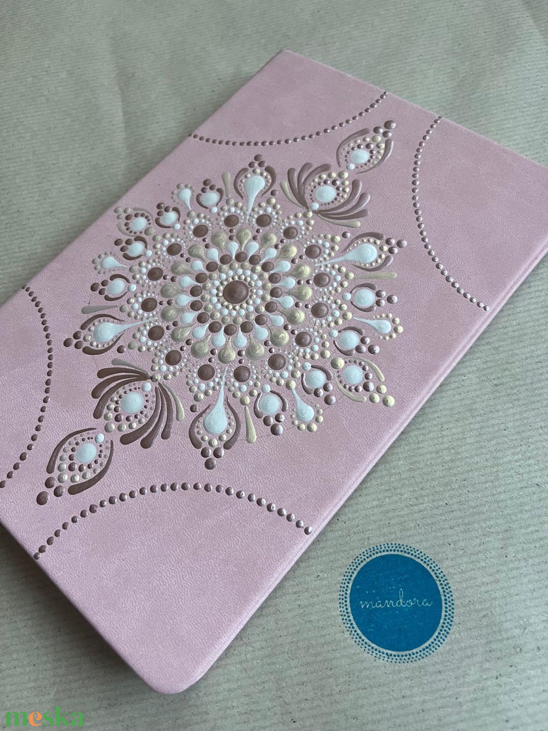 Mandalás jegyzetfüzet - barackszín - otthon & életmód - papír, írószer - jegyzetfüzet & napló - Meska.hu