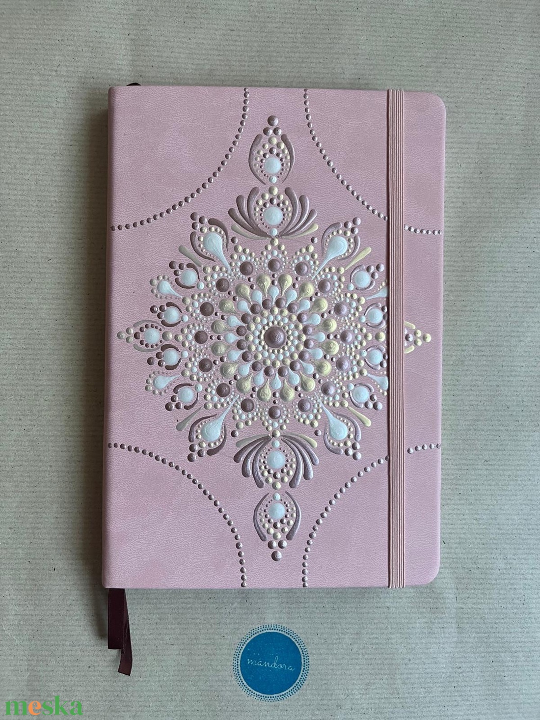 Mandalás jegyzetfüzet - barackszín - otthon & életmód - papír, írószer - jegyzetfüzet & napló - Meska.hu