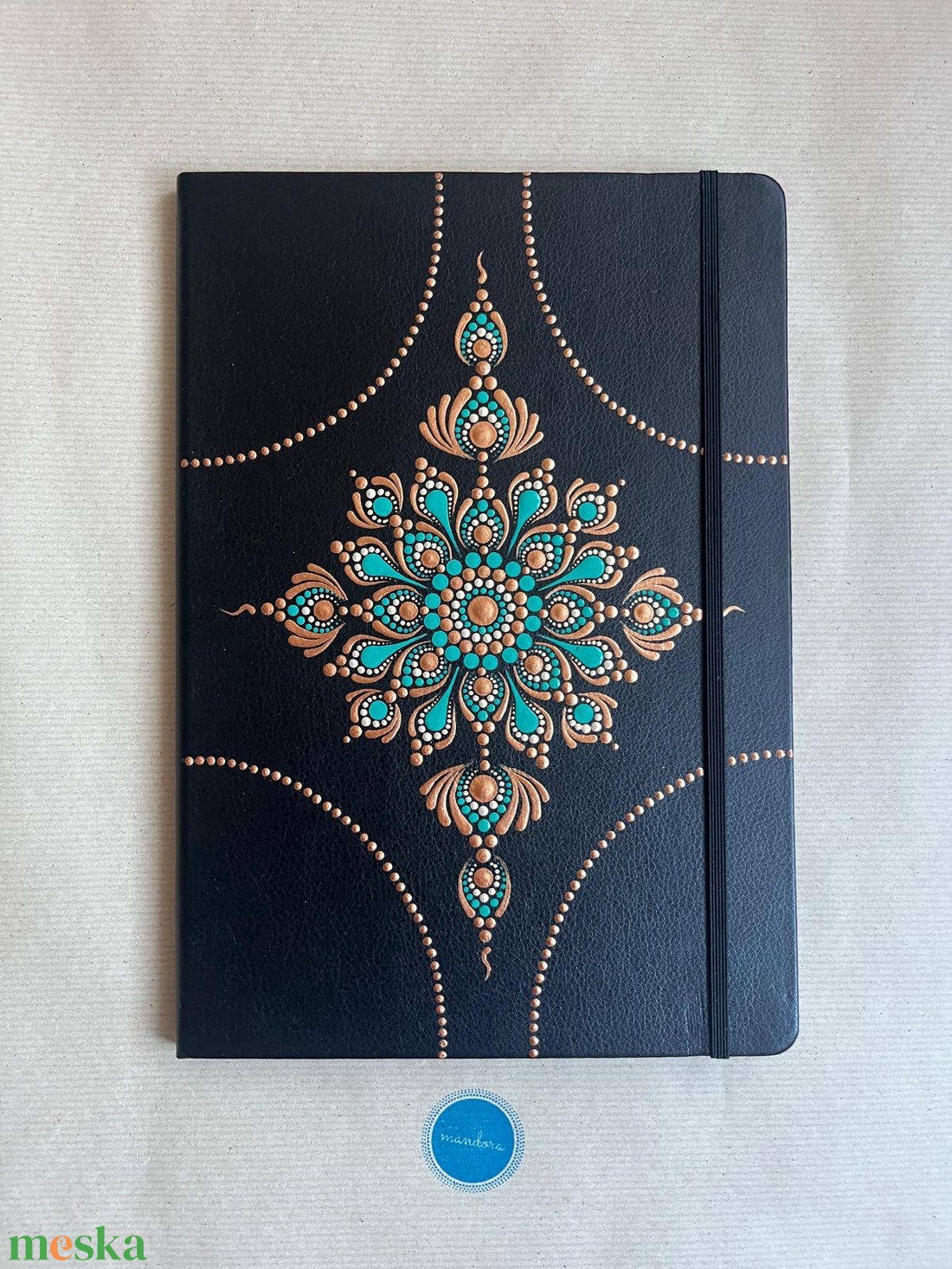 Mandalás jegyzetfüzet - fekete - otthon & életmód - papír, írószer - jegyzetfüzet & napló - Meska.hu