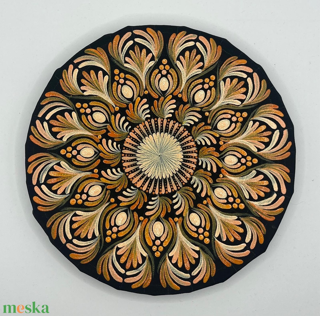 Lazac-púder színű pontozott mandala - otthon & életmód - dekoráció - spiritualitás - mandala - Meska.hu