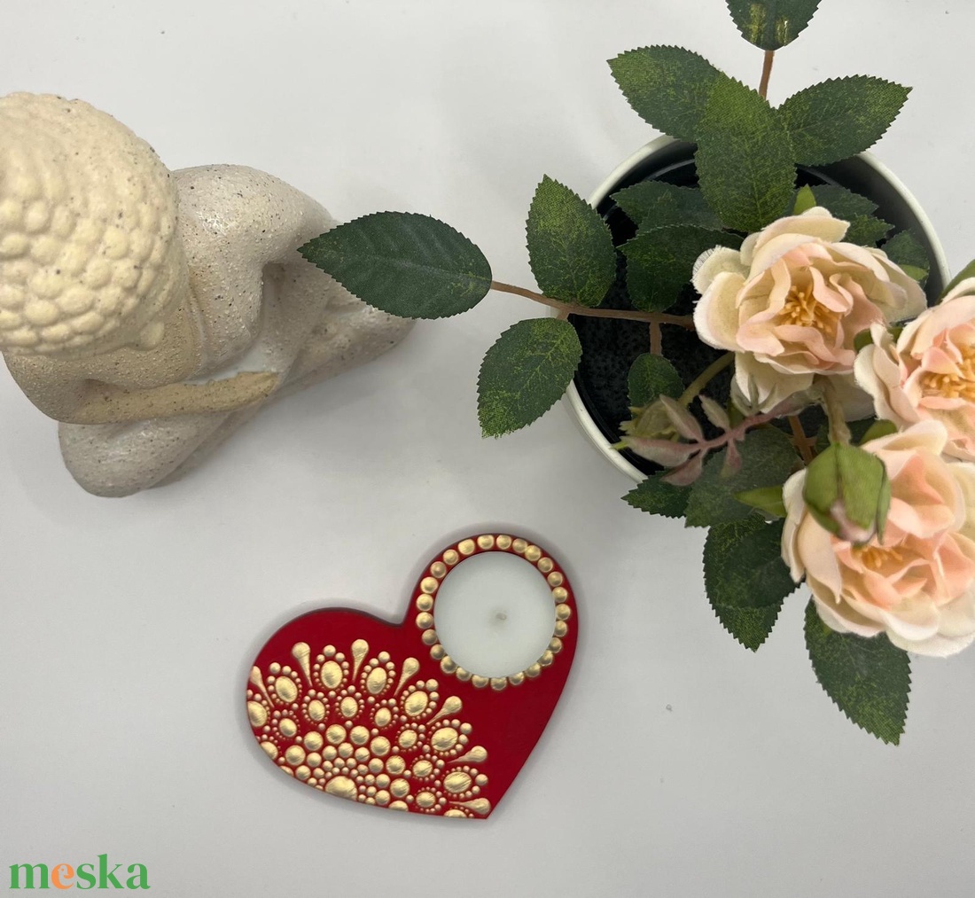 Szív alakú mécsestartó - otthon & életmód - gyertya, illat, aroma - mécses és mécsestartó - Meska.hu