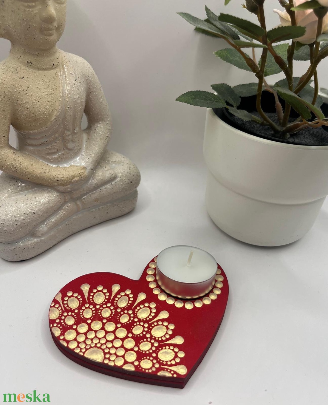 Szív alakú mécsestartó - otthon & életmód - gyertya, illat, aroma - mécses és mécsestartó - Meska.hu