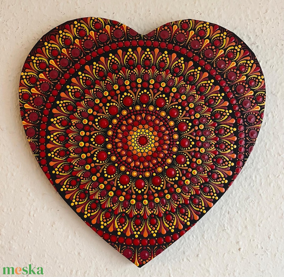 Szív mandala - otthon & életmód - dekoráció - spiritualitás - mandala - Meska.hu