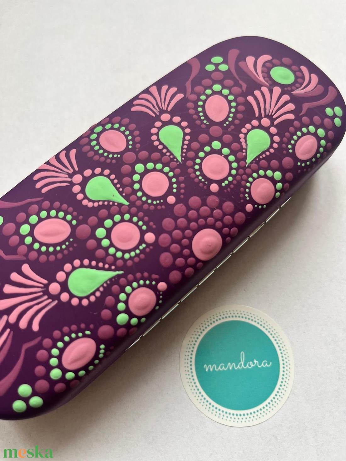 Szemüvegtok pontozott mandala mintával - táska & tok - pénztárca & más tok - szemüvegtok - Meska.hu