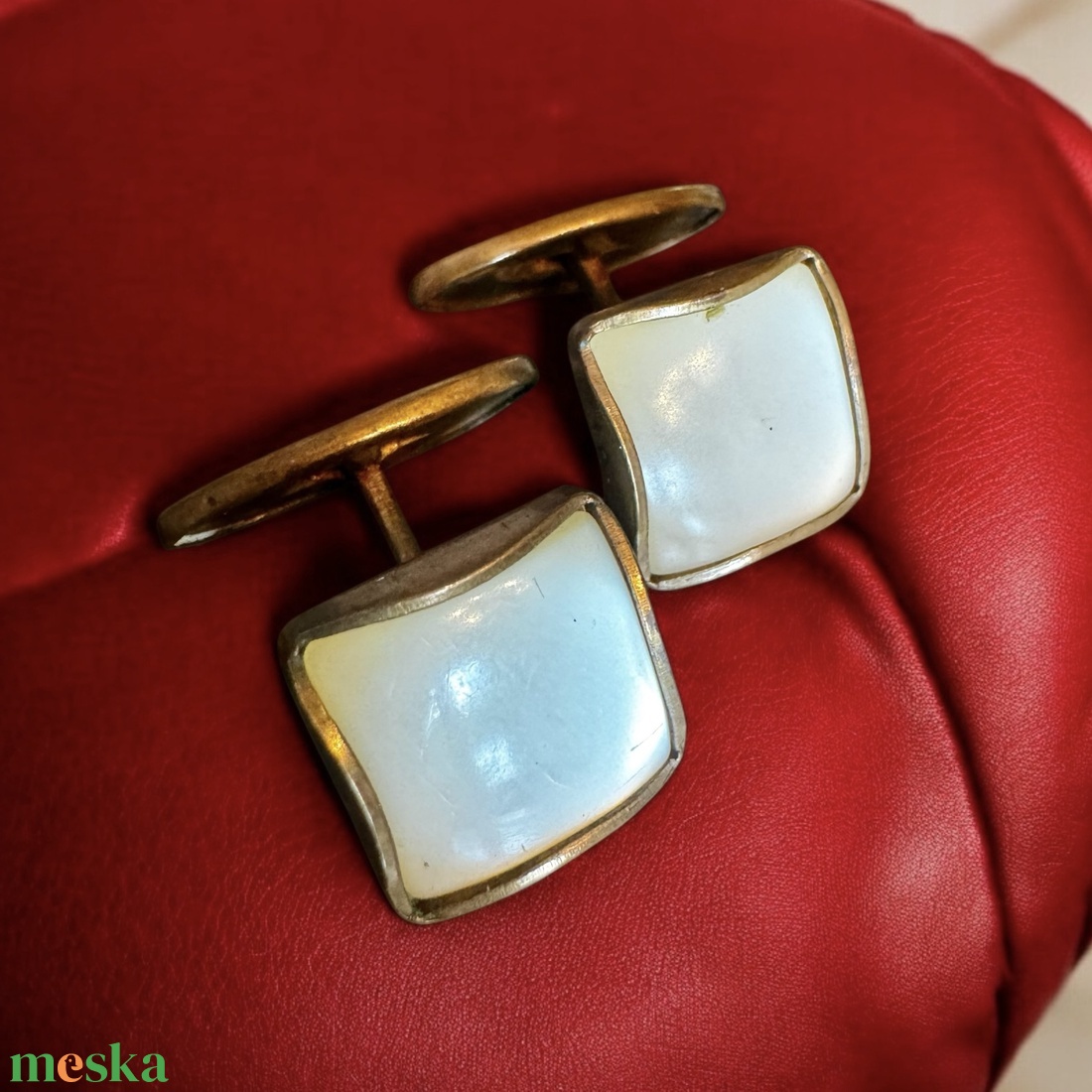 Extravagáns egyedi retro fém mandzsettagomb a '60-as '70-es évekből, csillogó acélból, elegáns ajándéktárgy férfinak! - ékszer - mandzsettagomb és nyakkendőtű - Meska.hu