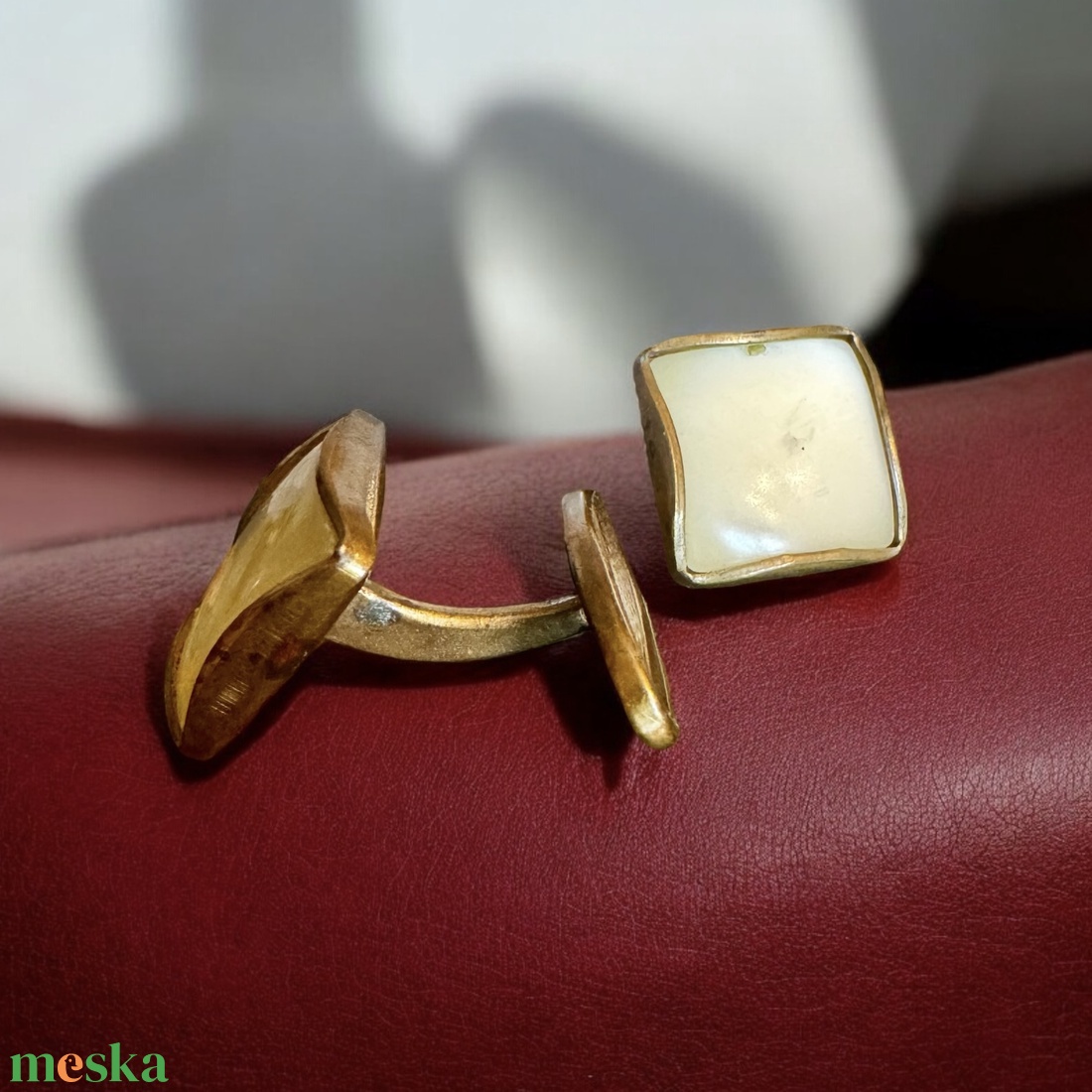 Extravagáns egyedi retro fém mandzsettagomb a '60-as '70-es évekből, csillogó acélból, elegáns ajándéktárgy férfinak! - ékszer - mandzsettagomb és nyakkendőtű - Meska.hu