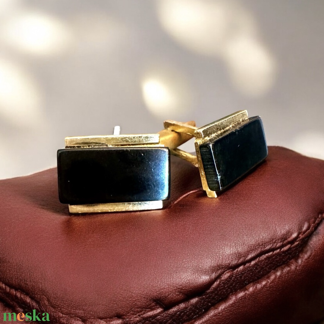 Extravagáns egyedi retro fém mandzsettagomb a '60-as '70-es évekből, csillogó acélból, elegáns ajándéktárgy férfinak! - ékszer - mandzsettagomb és nyakkendőtű - Meska.hu
