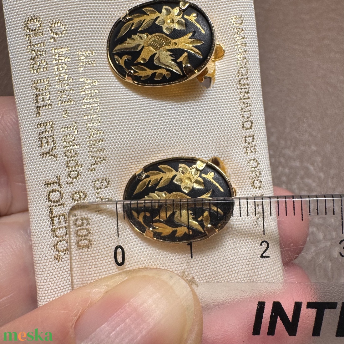 24 karát aranyozott Damascene karkötő, damasztén toledói karperec, Toledó spanyol ékszer, damascene karperec, damaszkén - ékszer - fülbevaló - klipsz - Meska.hu