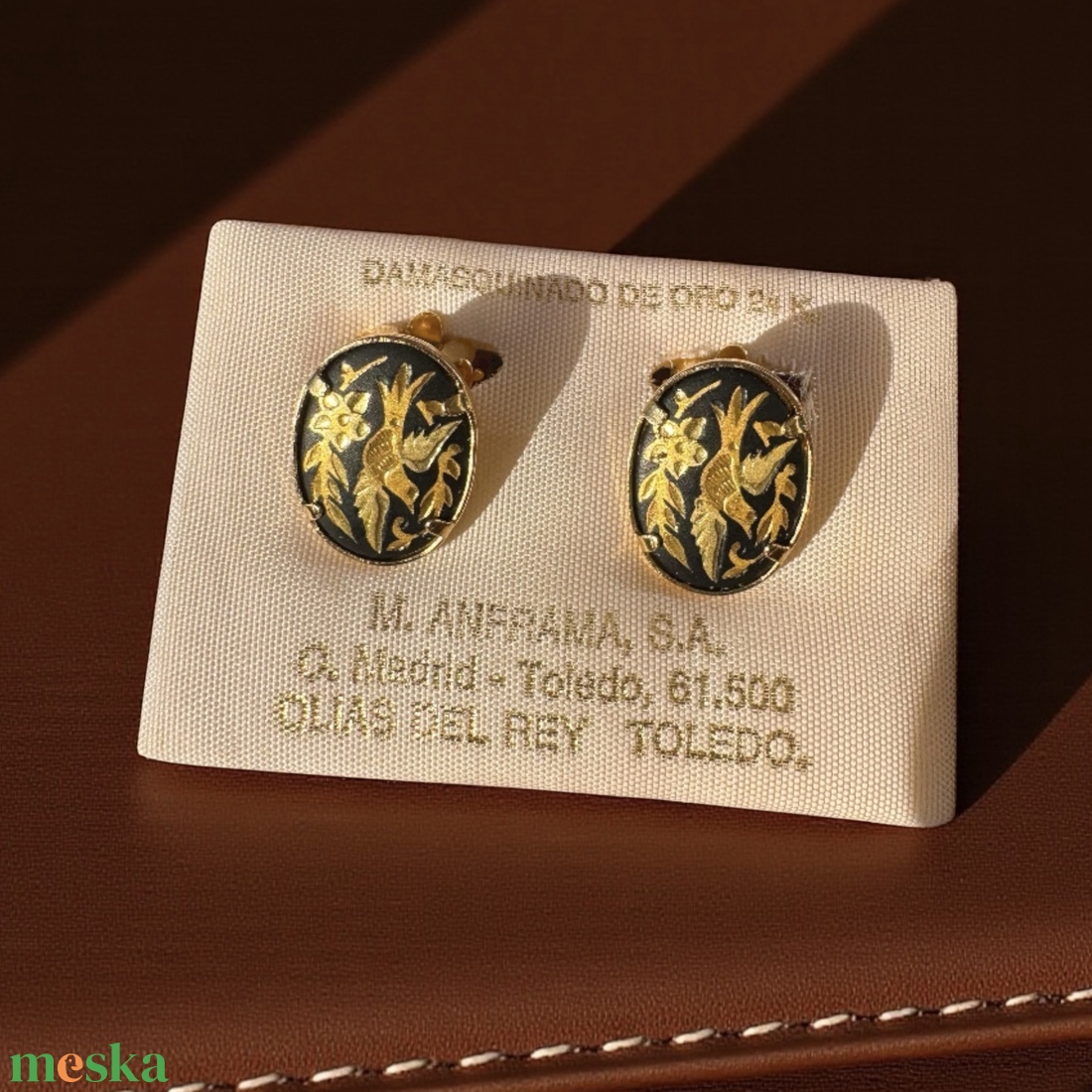 24 karát aranyozott Damascene karkötő, damasztén toledói karperec, Toledó spanyol ékszer, damascene karperec, damaszkén - ékszer - fülbevaló - klipsz - Meska.hu