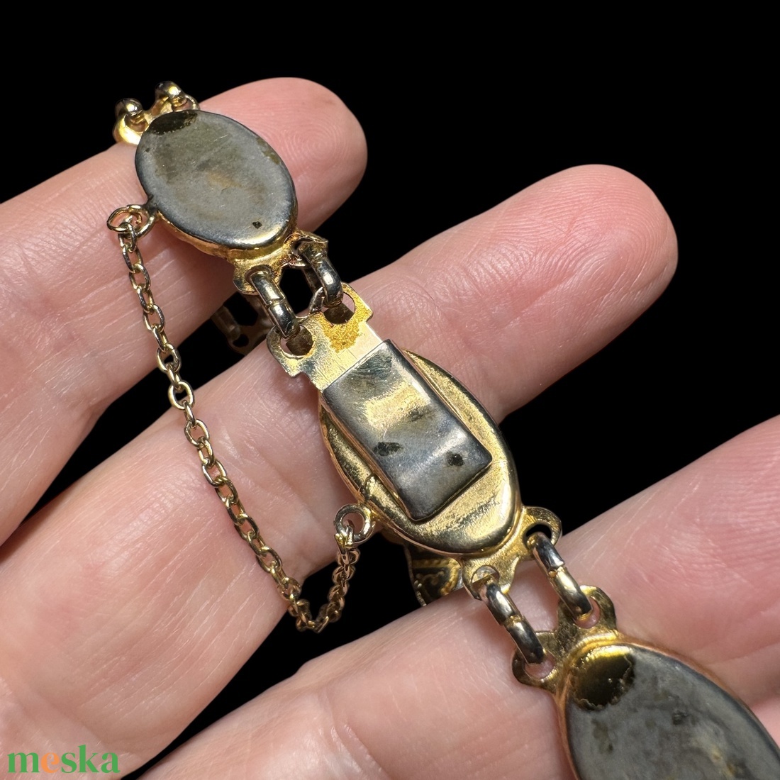 24 karát aranyozott Damascene karkötő, damasztén toledói karperec, Toledó spanyol ékszer, damascene karperec, damaszkén - ékszer - karkötő - lánc karkötő - Meska.hu