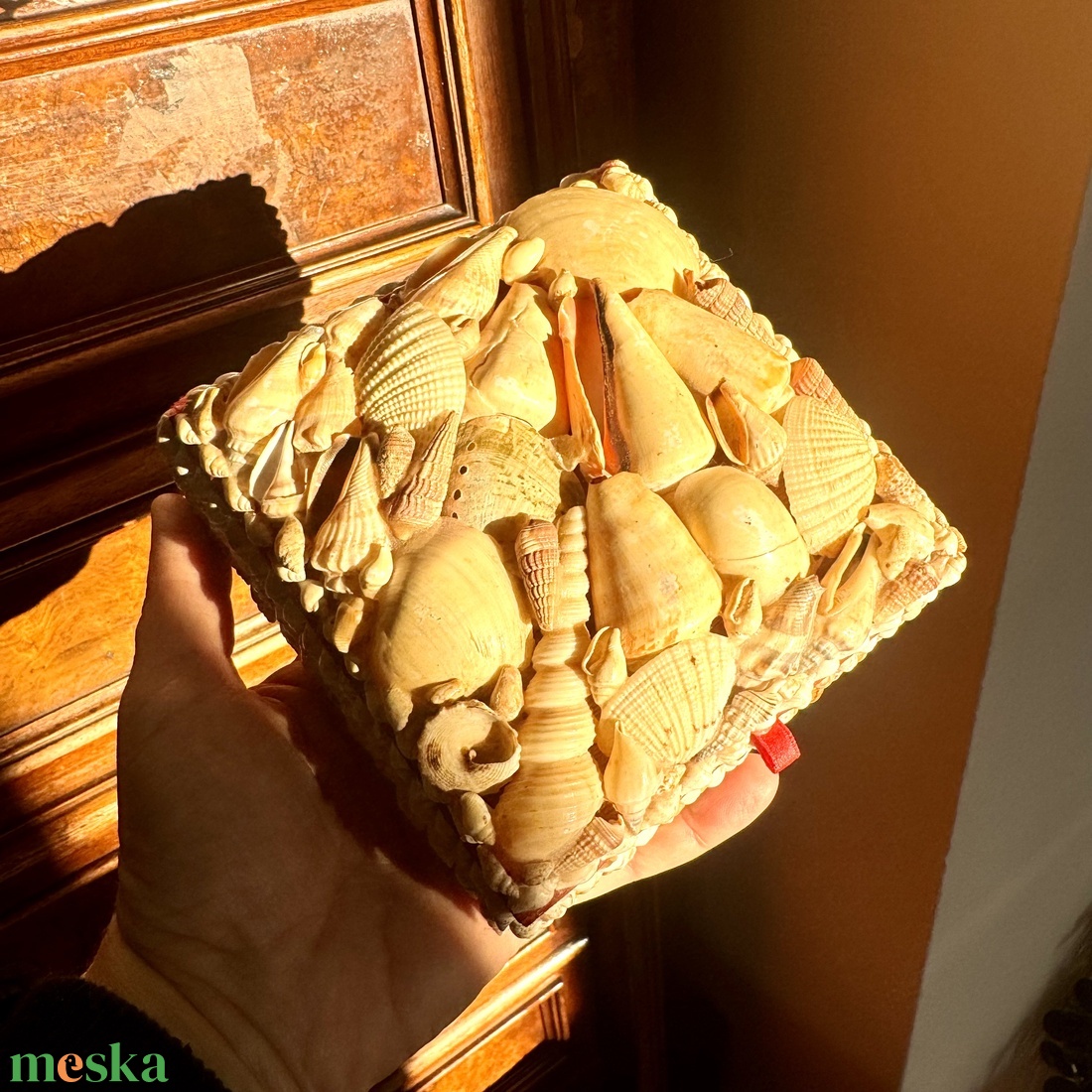 Ékszeresdoboz, kagylós doboz, fa ékszeres doboz, dobozka, ládika, virágos láda, kis szelence, ékszer tartó láda - ékszer - ékszertartó - ékszerdoboz - Meska.hu