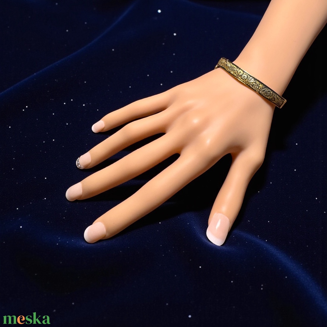 24 karát aranyozott Damascene karkötő, damasztén toledói karperec, Toledó spanyol ékszer, damascene karperec, damaszkén - ékszer - karkötő - karperec - Meska.hu