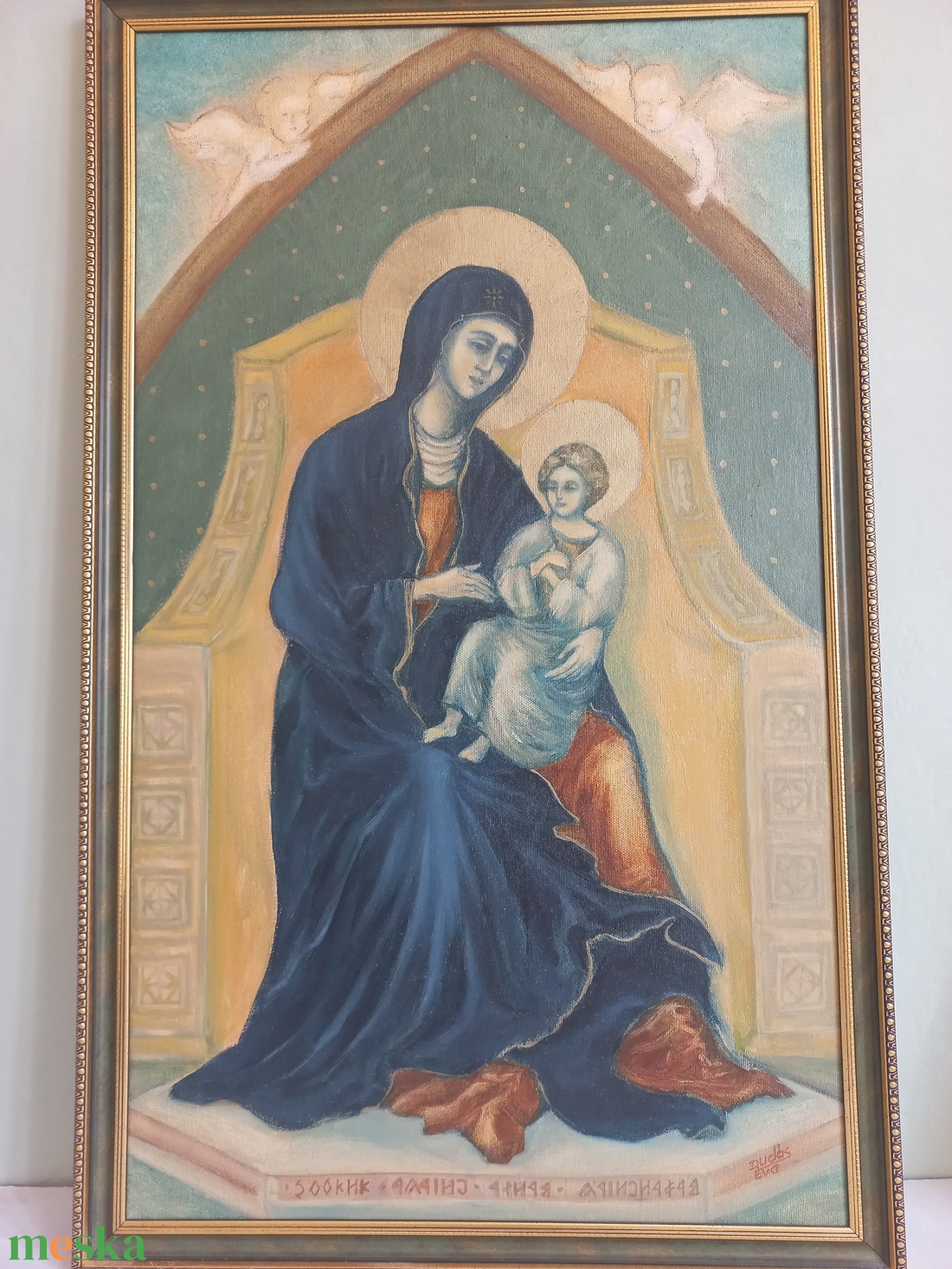 Madonna gyermekével - művészet - festmény - olajfestmény - Meska.hu Madonna gyermekével - művészet - festmény - olajfestmény - Meska.hu