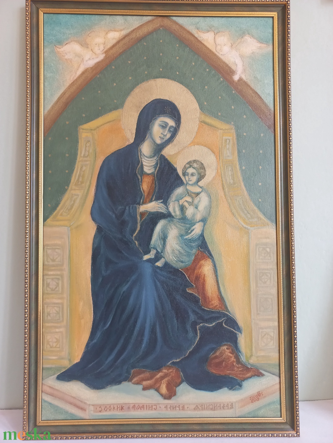 Madonna gyermekével - művészet - festmény - olajfestmény - Meska.hu Madonna gyermekével - művészet - festmény - olajfestmény - Meska.hu