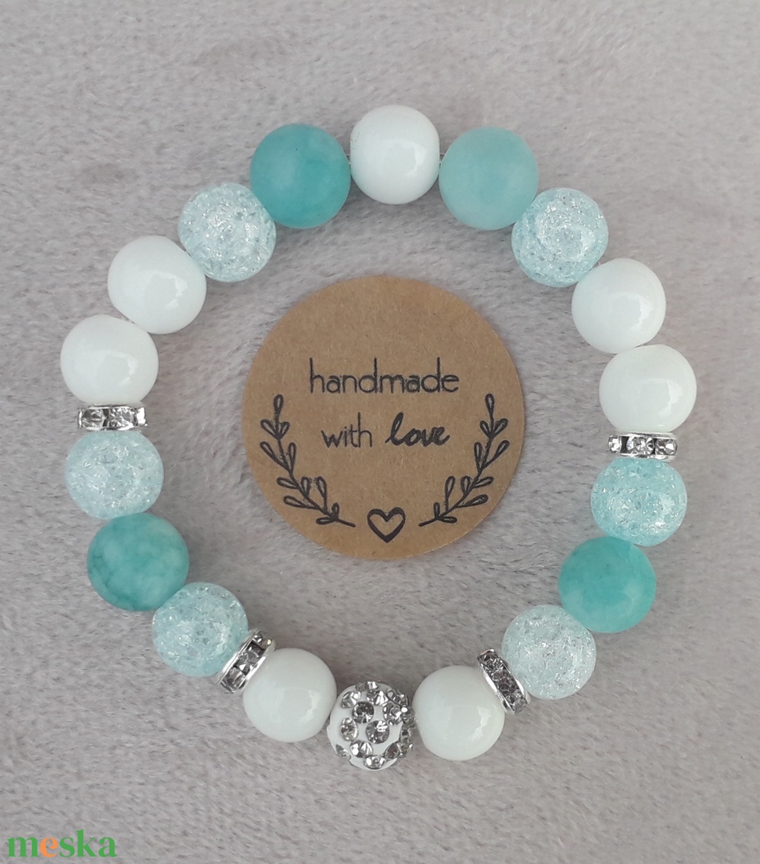 Hegyikristály - Jáde - Ónix ásványkarkötő ezüst színű shamballa gömb charmmal - ékszer - karkötő - charm karkötő - Meska.hu Hegyikristály - Jáde - Ónix ásványkarkötő ezüst színű shamballa gömb charmmal - ékszer - karkötő - charm karkötő - Meska.hu