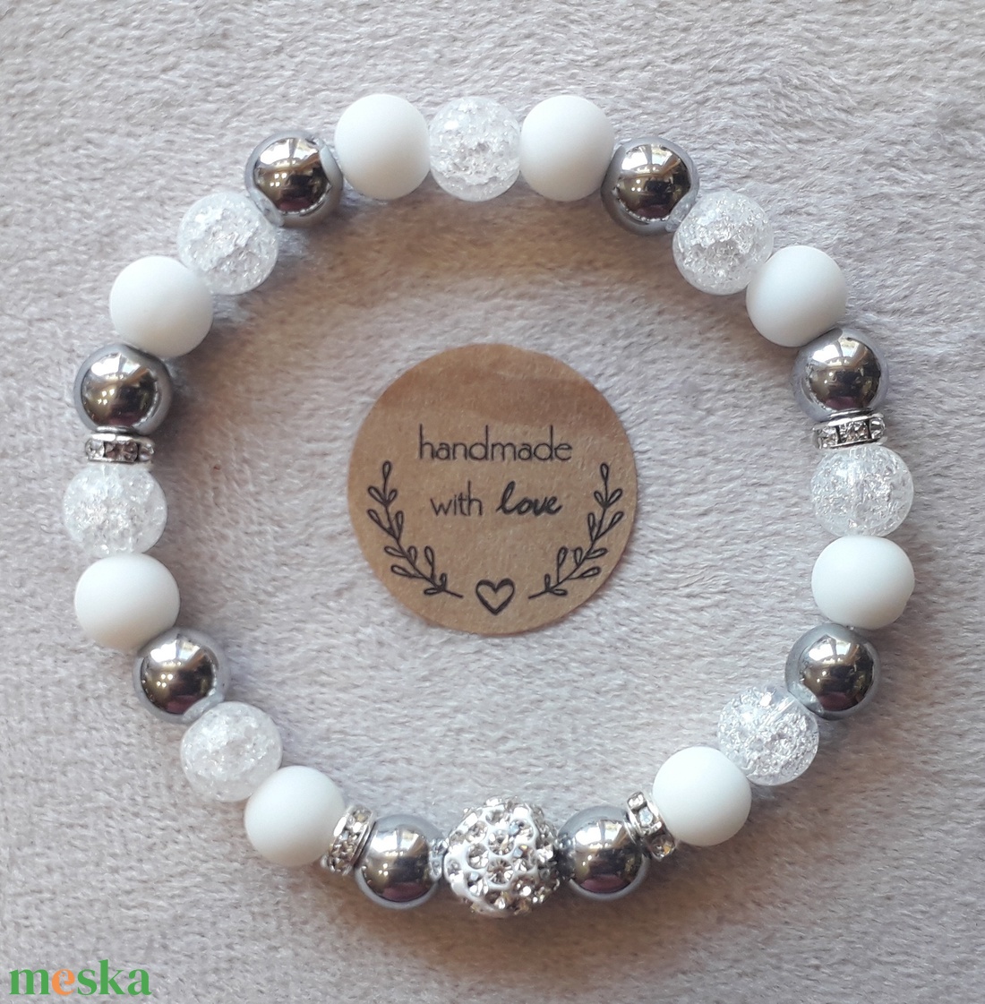 Hegyikristály - Hematit - Ónix ásványkarkötő ezüst színű gömb shamballa charmmal - ékszer - karkötő - charm karkötő - Meska.hu Hegyikristály - Hematit - Ónix ásványkarkötő ezüst színű gömb shamballa charmmal - ékszer - karkötő - charm karkötő - Meska.hu