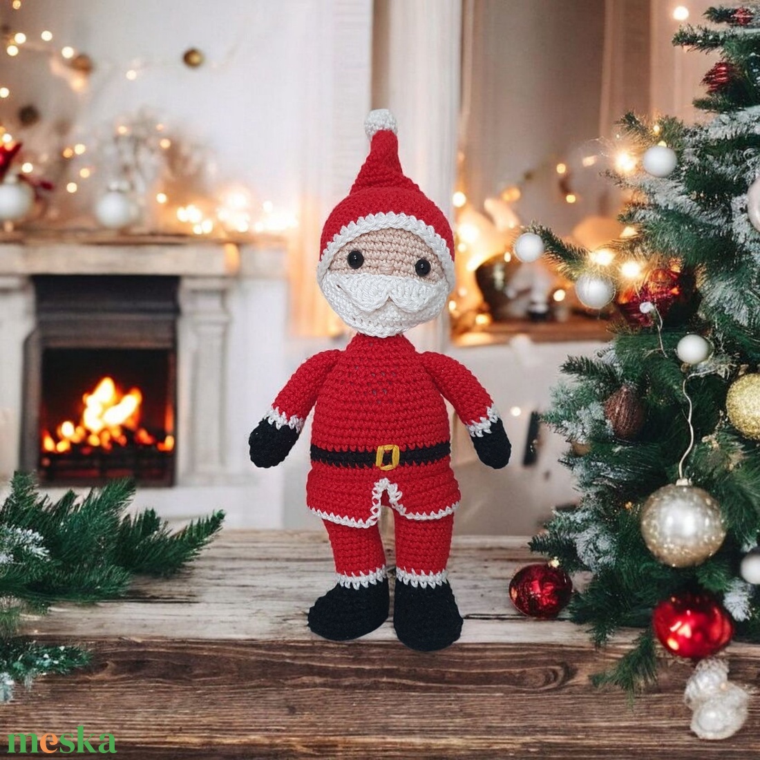 Horgolt Mikulás - karácsony - mikulás - mikulás beltéri dekoráció - Meska.hu