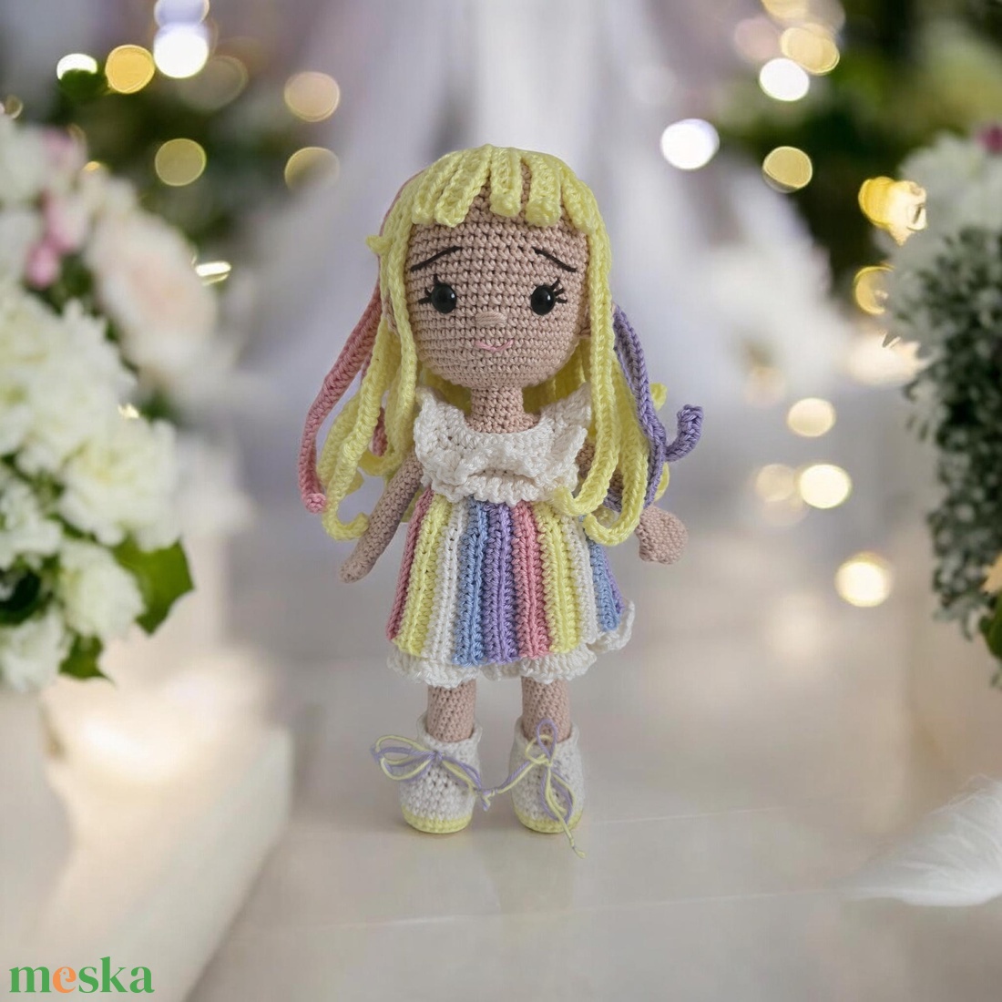 Horgolt szivárványka baba - játék & sport - baba & babaház - baba - Meska.hu