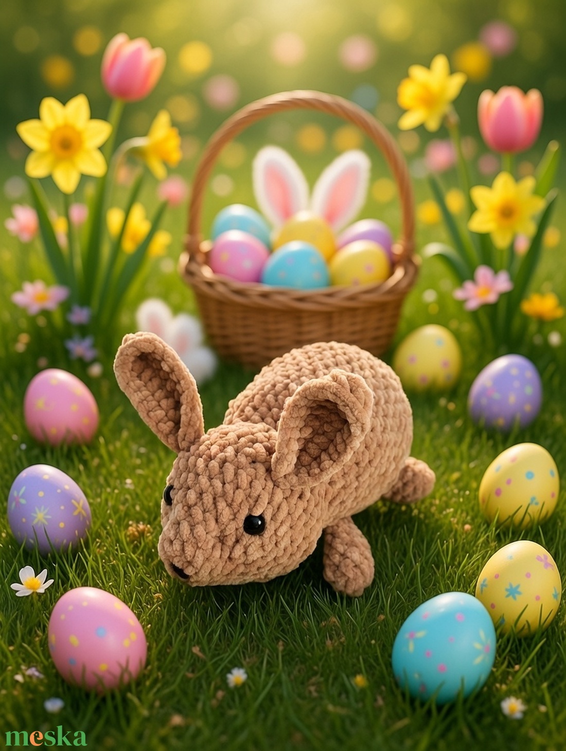 Horgolt barna nyuszi - játék & sport - plüssállat & játékfigura - nyuszi - Meska.hu