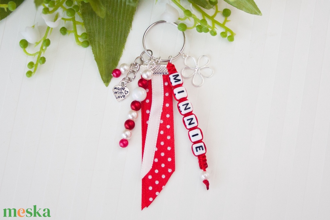 Kulcstartó, táskadísz - piros/fehér Minnie - táska & tok - kulcstartó & táskadísz - kulcstartó - Meska.hu Kulcstartó, táskadísz - piros/fehér Minnie - táska & tok - kulcstartó & táskadísz - kulcstartó - Meska.hu
