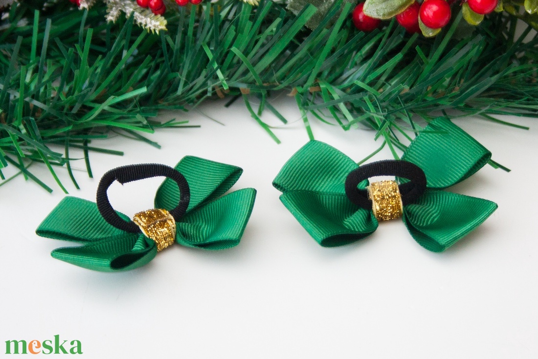 Masnis hajgumi karácsonyi - Zöld - ruha & divat - hajdísz & hajcsat - hajgumi - Meska.hu