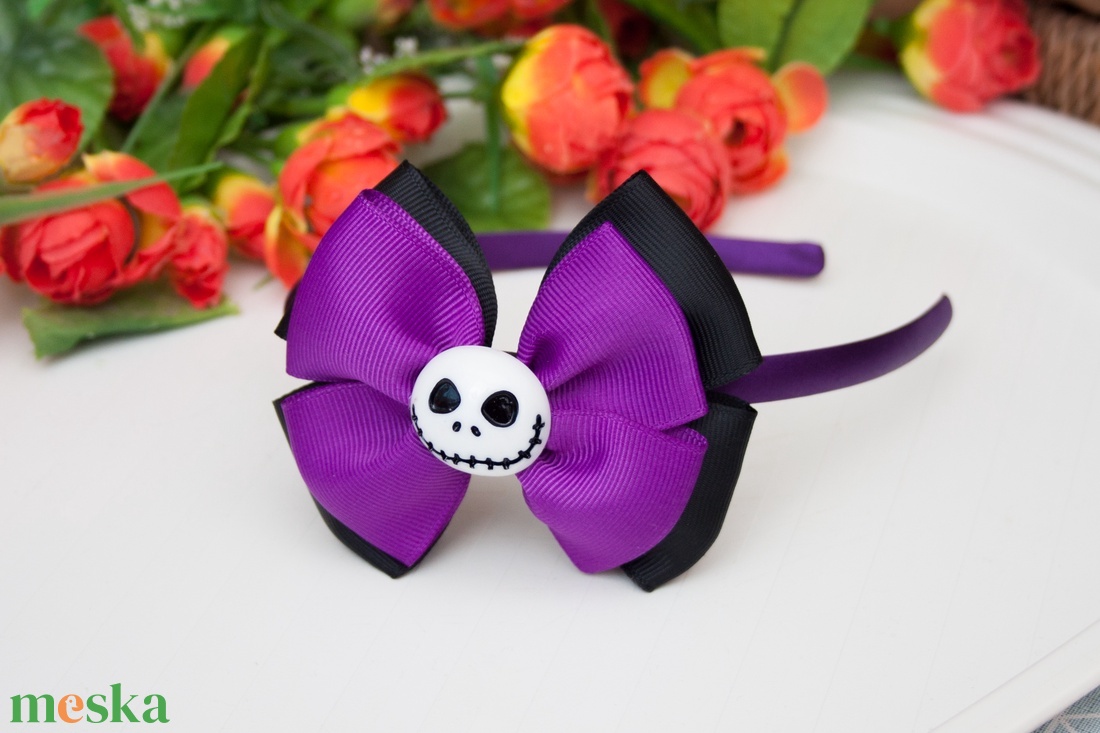 Masnis hajpánt hajráf Halloween lila/fekete - otthon & életmód - dekoráció - halloween - halloweeni jelmez és kiegészítők - Meska.hu