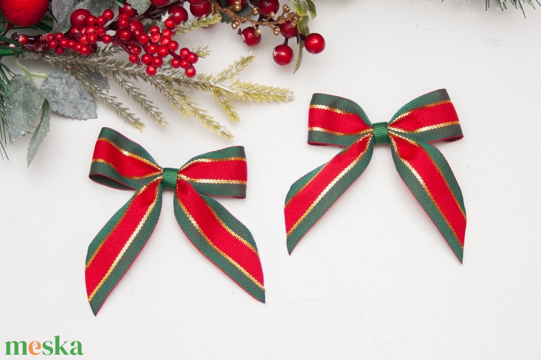 Masnis karácsonyi hajcsat - Piros/zöld/arany - ruha & divat - hajdísz & hajcsat - hajcsat & hajtű - Meska.hu