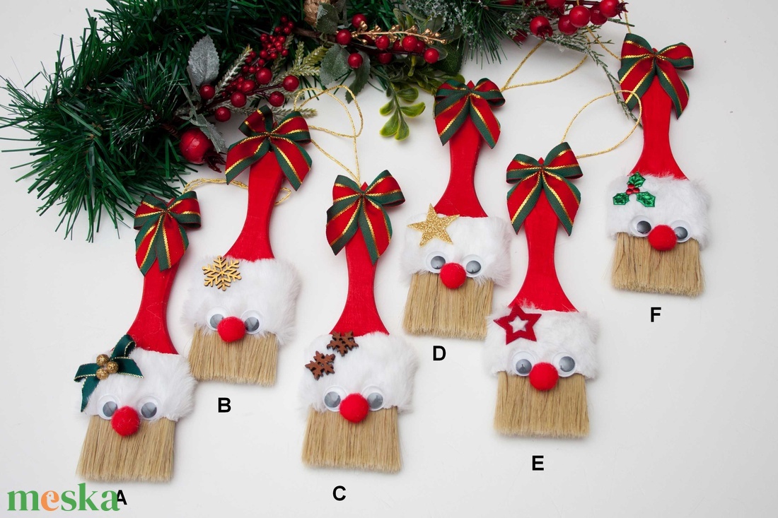 Karácsonyfadísz - Ecset mikulás - karácsony - karácsonyi lakásdekoráció - karácsonyfadíszek - Meska.hu