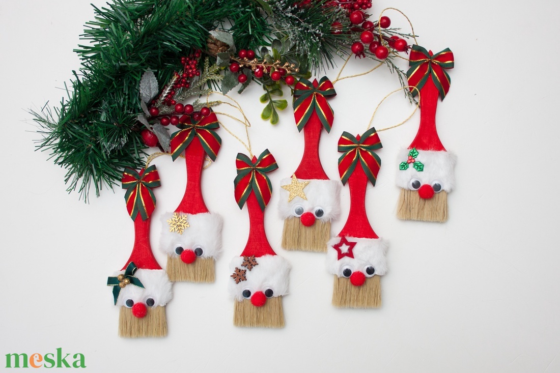 Karácsonyfadísz - Ecset mikulás - karácsony - karácsonyi lakásdekoráció - karácsonyfadíszek - Meska.hu