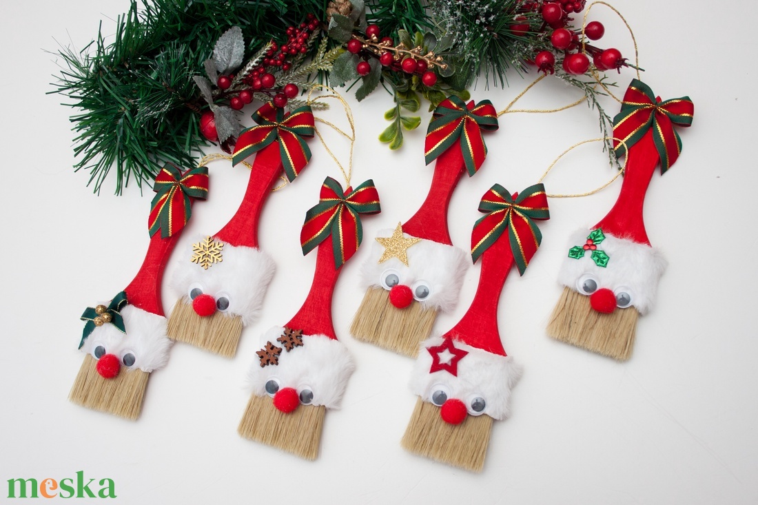 Karácsonyfadísz - Ecset mikulás - karácsony - karácsonyi lakásdekoráció - karácsonyfadíszek - Meska.hu