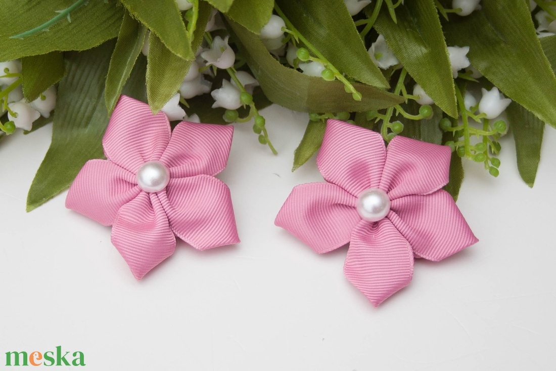 Virág formájú hajcsat - Mályva rózsaszín - ruha & divat - hajdísz & hajcsat - hajcsat & hajtű - Meska.hu