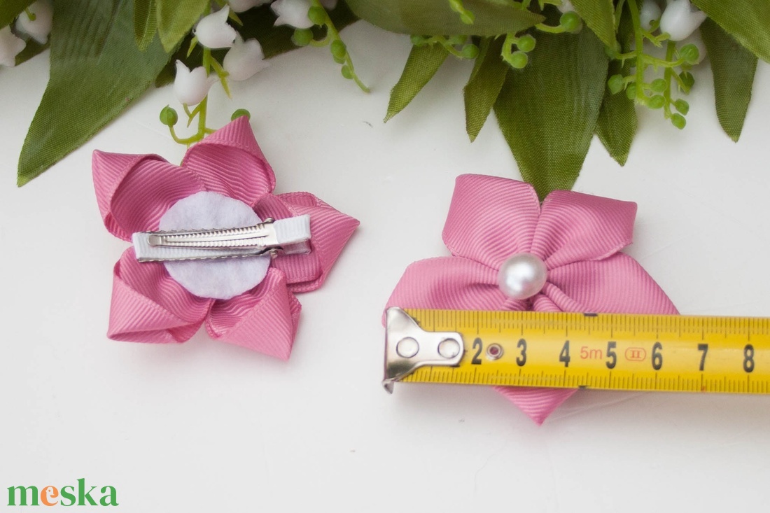 Virág formájú hajcsat - Mályva rózsaszín - ruha & divat - hajdísz & hajcsat - hajcsat & hajtű - Meska.hu