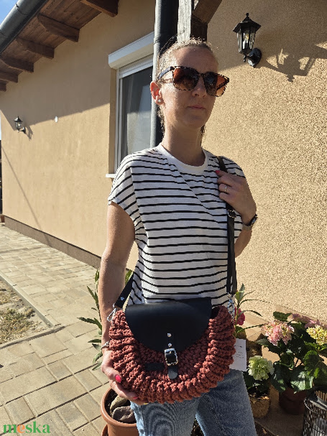 Horgolt oreo táska, crossbody - táska & tok - kézitáska & válltáska - vállon átvethető táska - Meska.hu