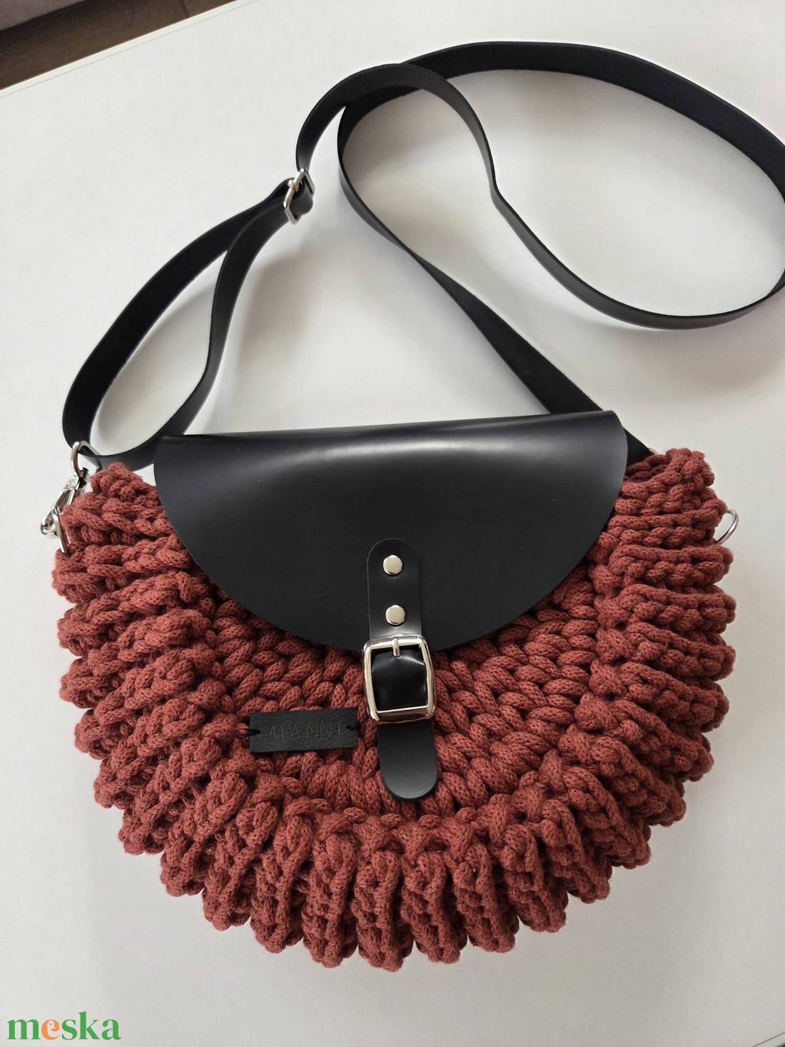 Horgolt oreo táska, crossbody - táska & tok - kézitáska & válltáska - vállon átvethető táska - Meska.hu