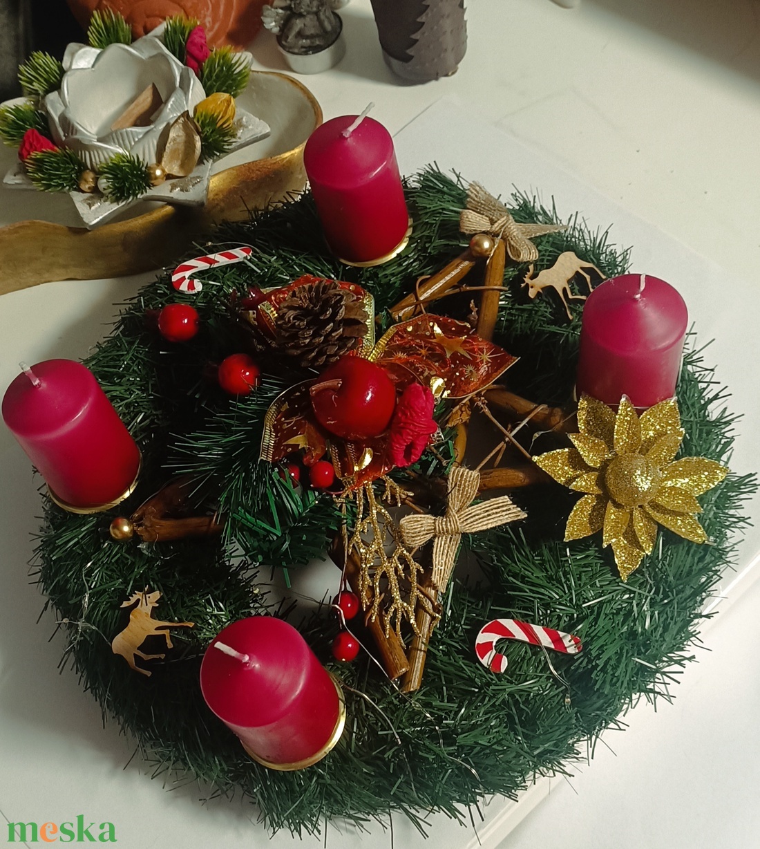 Adventi koszorú  - karácsony - adventi díszek - adventi koszorú - Meska.hu
