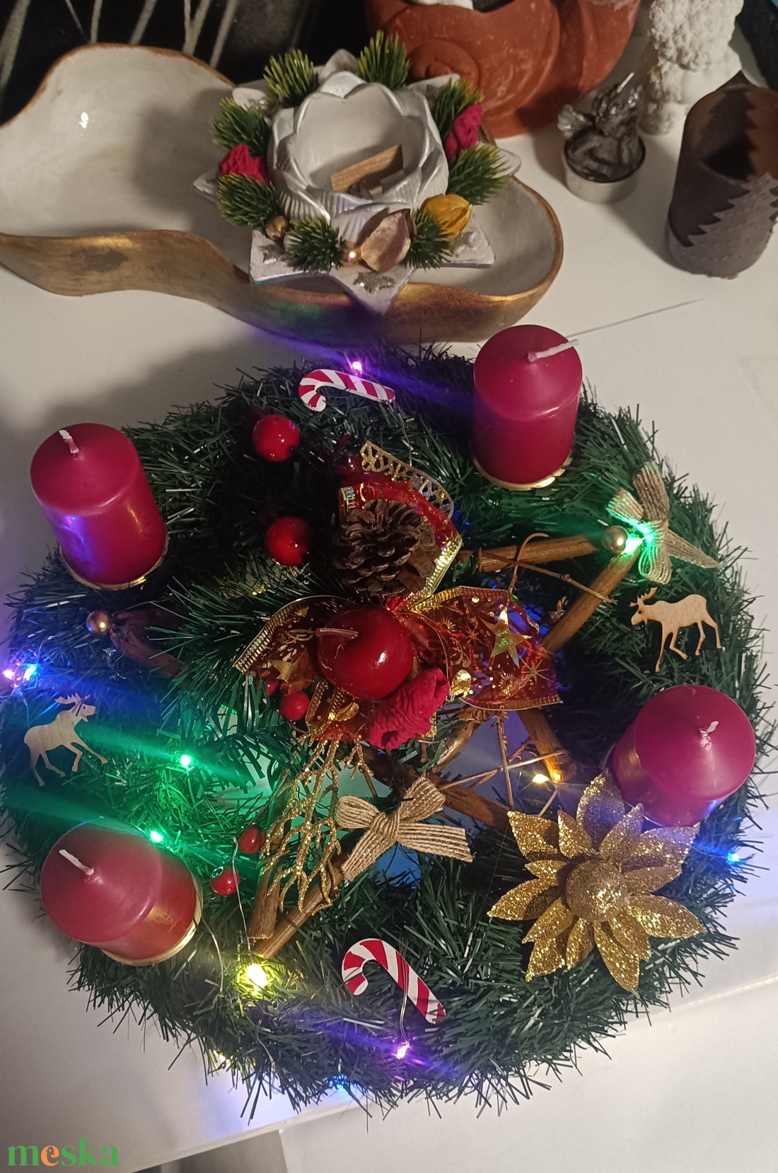 Adventi koszorú  - karácsony - adventi díszek - adventi koszorú - Meska.hu